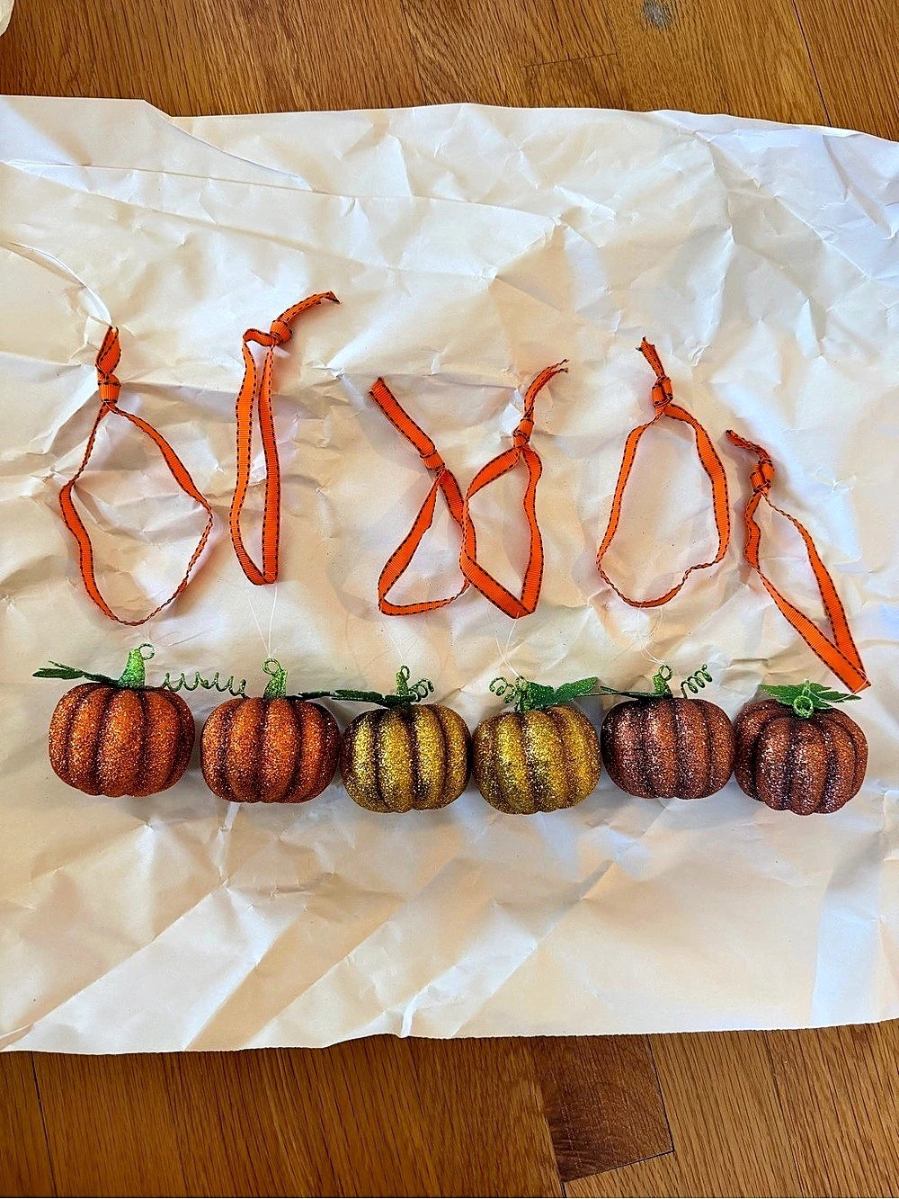Crate & Barrel Pumpkin Ornament Set